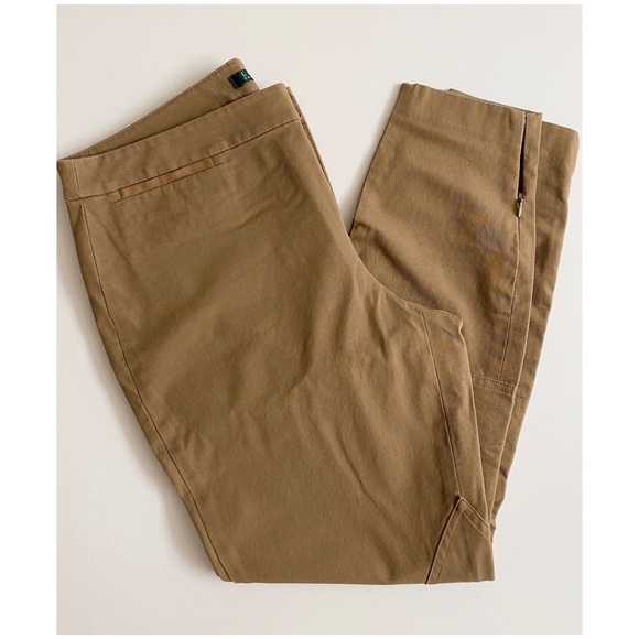 Lauren Ralph Lauren Slim Taupe Stretch Slim Pants - Picture 3 of 10